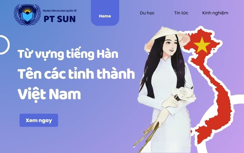 Các tỉnh Việt Nam bằng tiếng Hàn