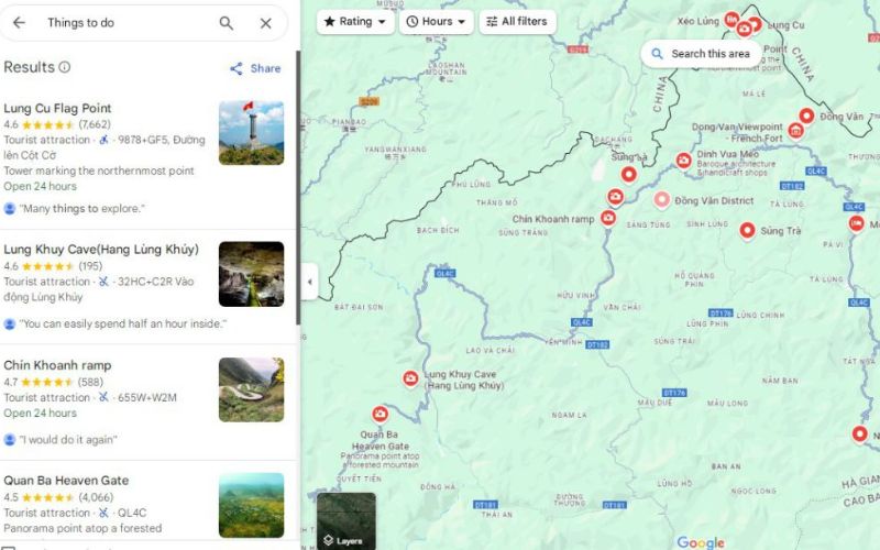 bản đồ du lịch Huyện Đồng Văn