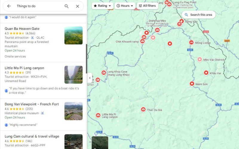 bản đồ du lịch Huyện Mèo Vạc
