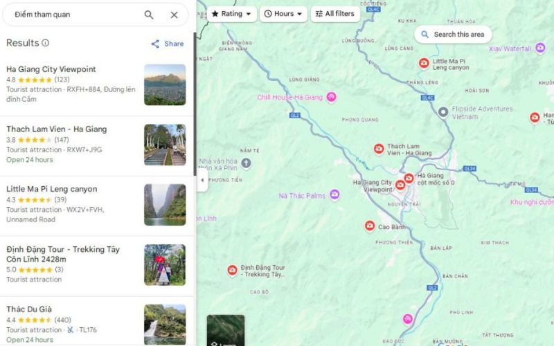 bản đồ du lịch thành phố  hà giang