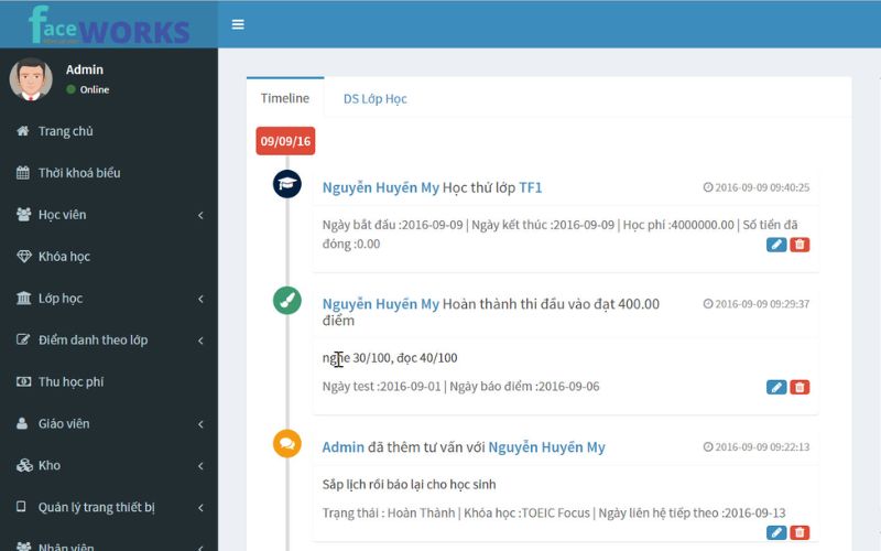 Phần mềm quản lý trung tâm tư vấn du học Faceworks