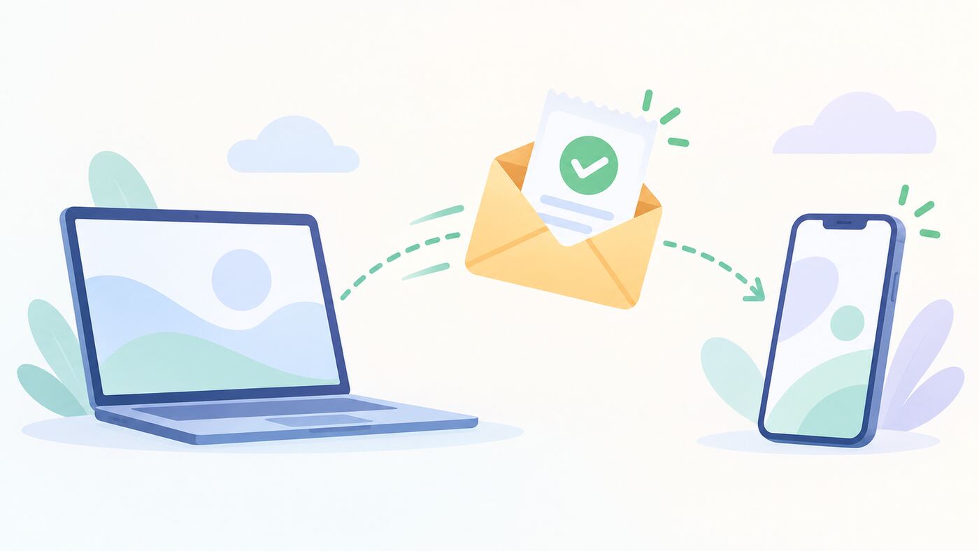 minh hoạ biên nhận học phí gửi qua email sau khi chuyển khoản